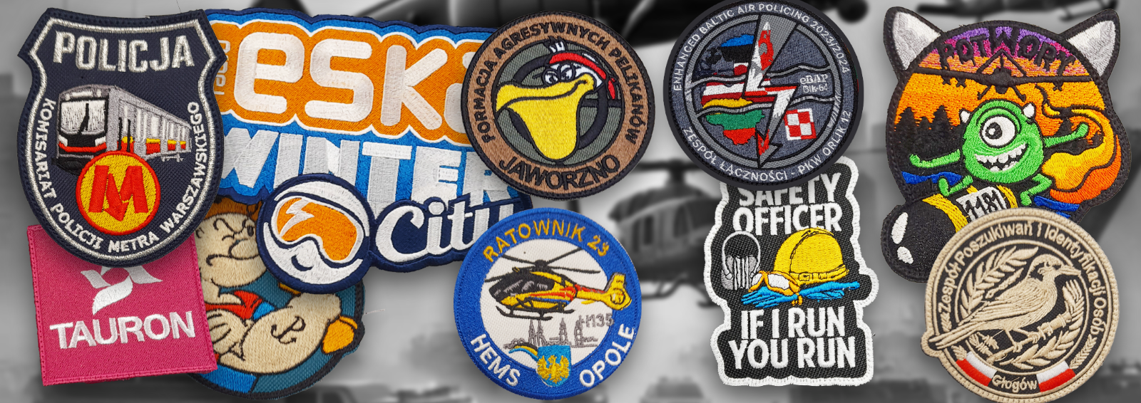 Naszywki haftowane z rzepem